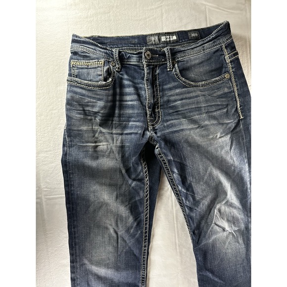 BKE Buckle Jeans Womens 30x30 Blue Denim Jake Straight Distressed Capri Ankle - Picture 11 of 16